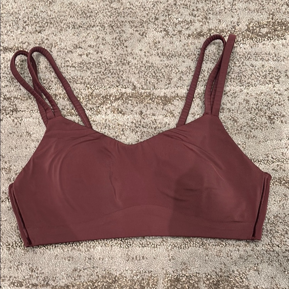 Burgundy sports bra lululemon size 4